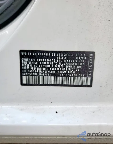 2020 Volkswagen Jetta S z USA, uszkodzony, nr VIN 3VWC57BU0LM087873